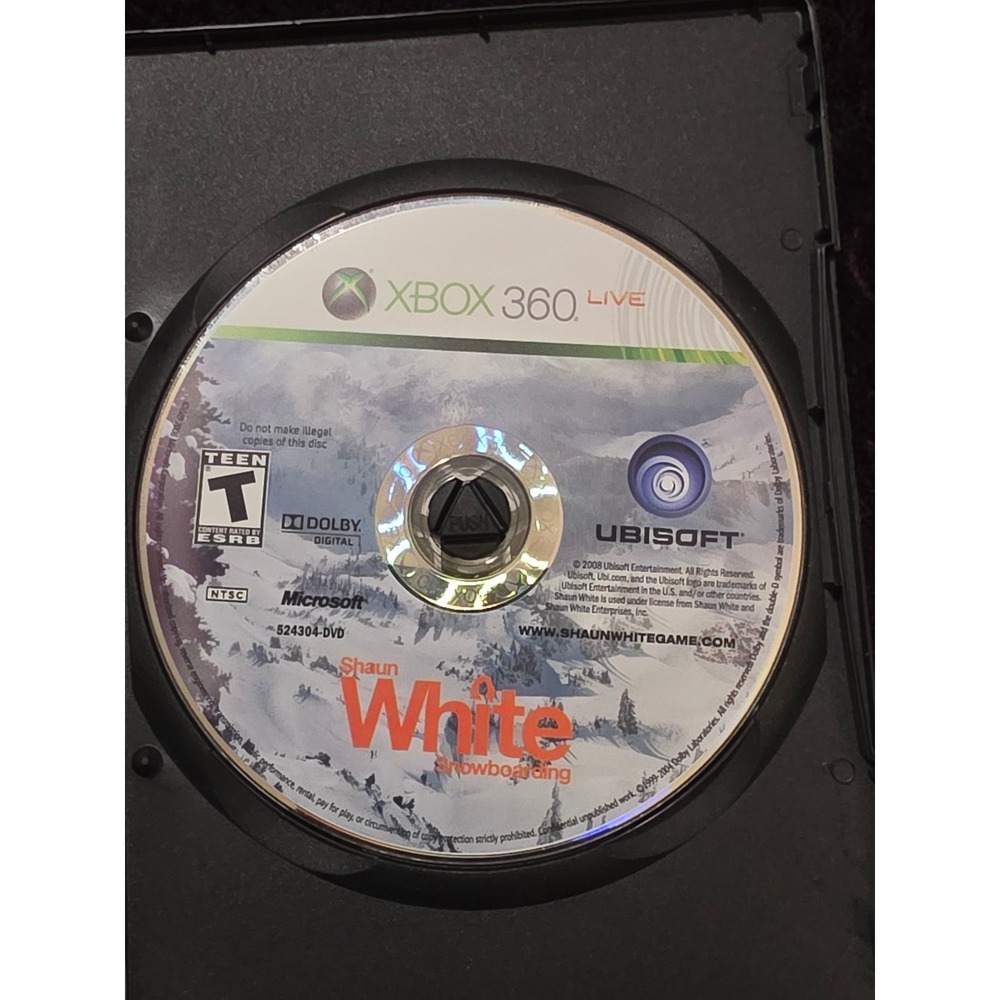 Microsoft Xbox 360 Shaun White Snowboarding Disc Fair 524304-DVD